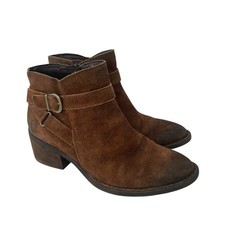 Born ankle boots brown suede leather side zip buckle size women’s 7.5M booties