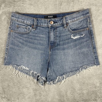 Hudson Gemma Shorts Womens 28 Blue Denim Distressed Frayed Hem Casual Summer