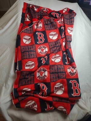 Boston Red Sox MLB Fleece Throw Blanket Red Navy Plaid Cozy Stadium Essentials