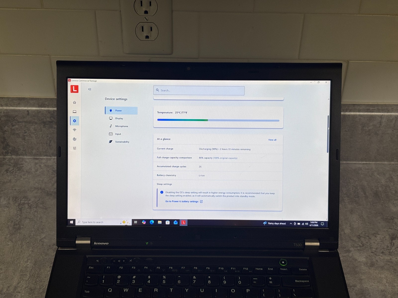 Lenovo ThinkPad T530, 15.6-Inch Laptop, with Intel Core i5 3rd Gen.