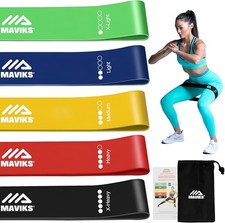 MAVIKS Exercise Resistance Bands for Working Out Set of 5 for Women and Men, ...