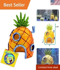 Official SpongeBob Pineapple House Aquarium Decoration - Safe Resin, Fun Size