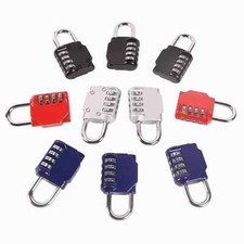 10 Pieces Combination Locks Resettable 4 Digit Combination Lock Travel Padlock