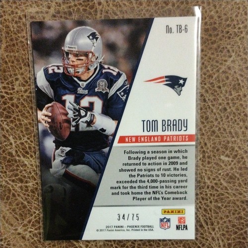 2017 Panini Phoenix Tom Brady Triumphant /75 Purple - Picture 2 of 2