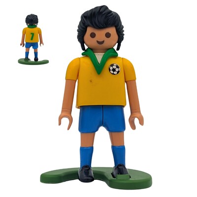 Playmobil football player figure with floor for sport match