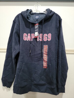Gap Women's 1969 Logo Lightweight Fleece Pullover Hoodie W/ Kangaroo Pocket