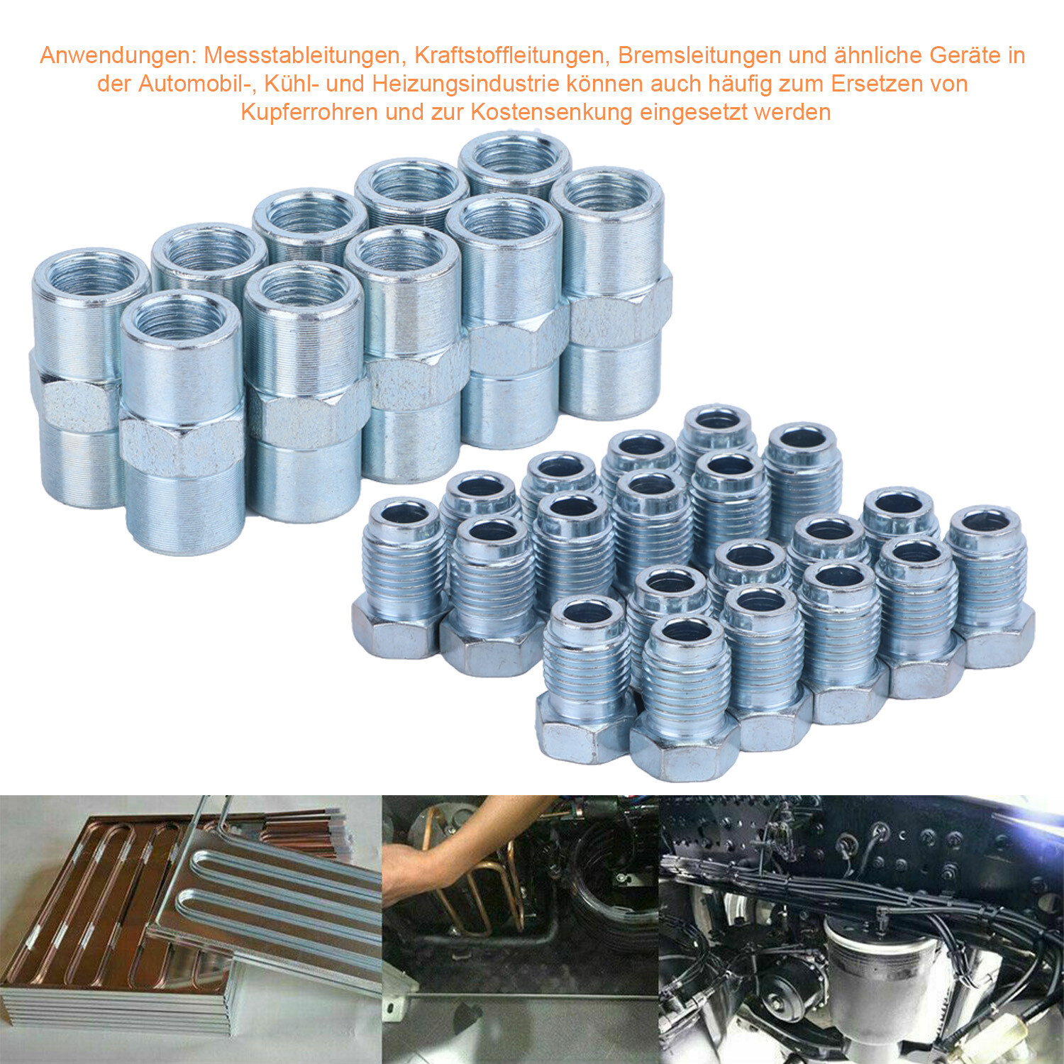 5m BREMSLEITUNG BREMSROHR 4.75 Mm 3/16" Mit 8x ÜBERWURFSCHRAUBE 5x VERBINDER
