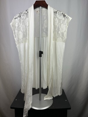 Lavish Women s Blouse Cover All Ivory With Lace Size Large