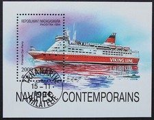 Madagaskar: Michel blok nr 264 "Statki" z 1994 roku, stemplowane 