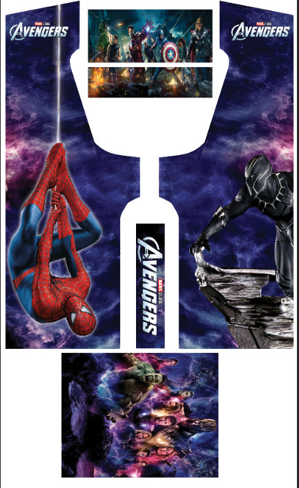 Stickers Avengers Spiderman pour borne d'arcade dans votre salle de jeux