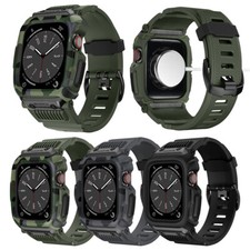 Premium Military Band Strap Rugged Case For Apple Watch Series 9 8 7 6 5 4 3 SE