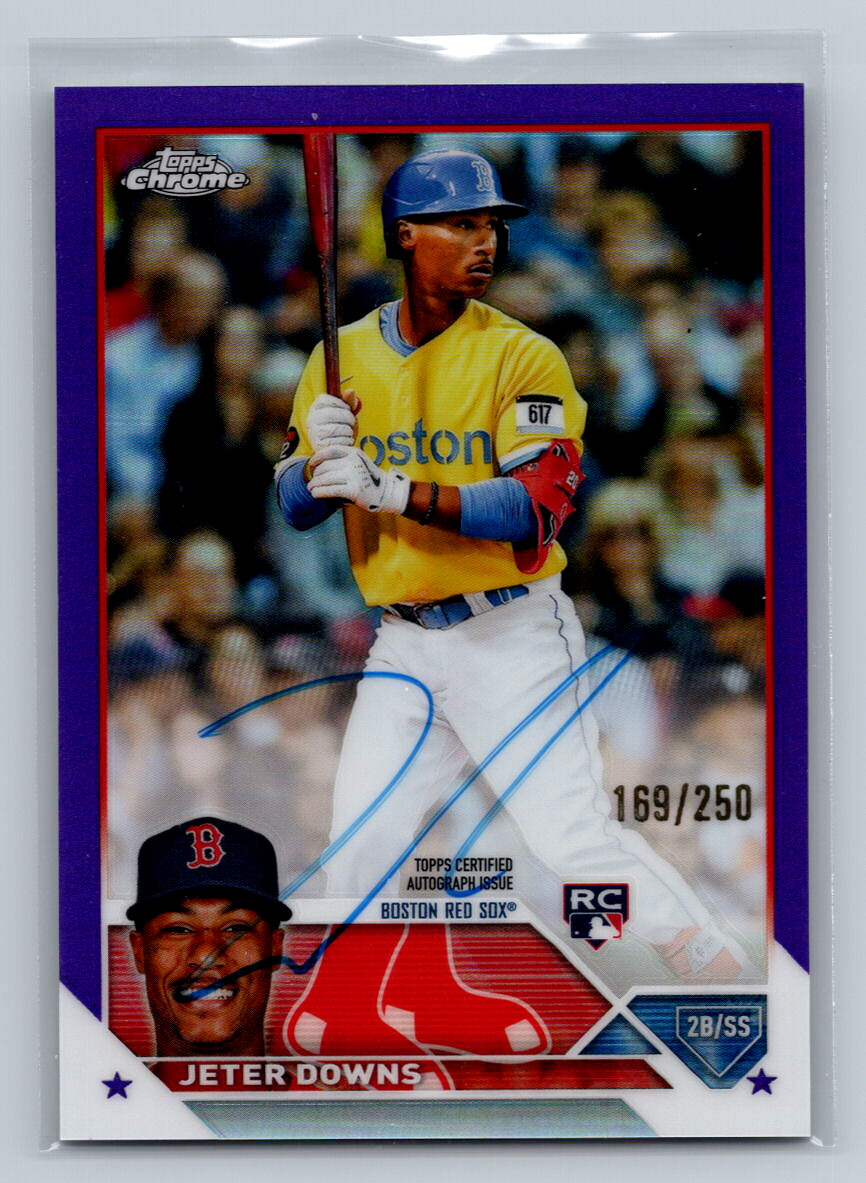 2023 Topps Chrome #RA-JDO Jeter Downs Rookie Autographs Purple #/250