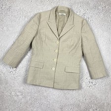 Prada Womens Beige Waffle Blazer Classic Wonderful Jacket Size 46 Vintage