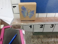 butterfly kisses flourish NEW rubber stamp 4w