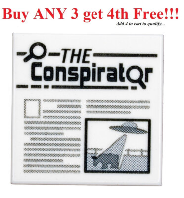  NEW Lego Tile 2 x 2 with Newspaper 'THE Conspirator' Pattern  Daily Bugle
