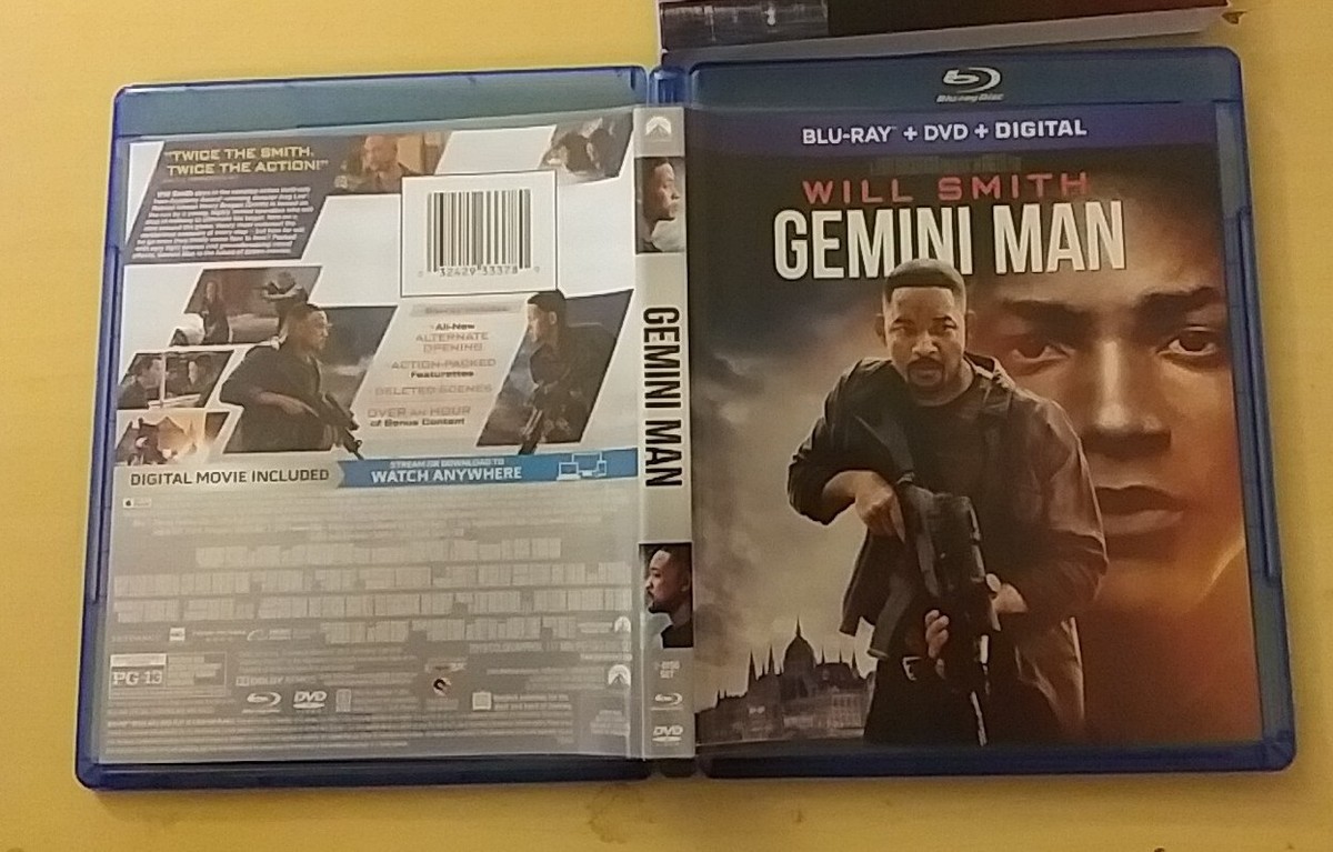 Gemini Man Blu-ray DVD with Slipcover Will Smith No Digital Copy