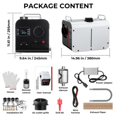 All-in-one 8KW Power Adapter bluetooth APP Diesel Air Heater for Car RV Indoors