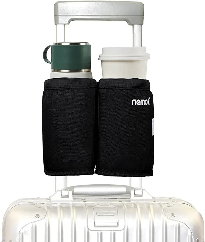 riemot Luggage Travel Cup Holder Double Drink Caddy For Roll-On