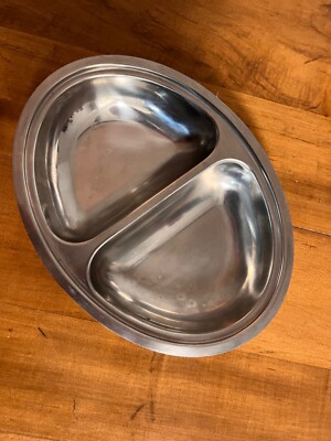 Vintage Gense Made in Sweden 1960s Stainless Steel Divided Serving Dish