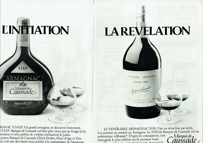 Werbung Advertising 029 1977 Armagnac Marquis de Caussade V.S.O P (2 Seiten