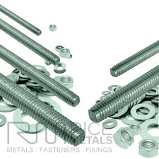 1 Metre M10 or M12 ALUMINIUM Threaded Bar - Rod Studs With Nuts & Washers