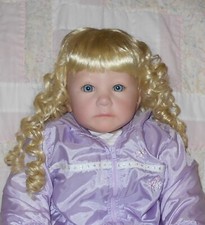 Playhouse PAULA Doll Wig SZ 14/15 PALE BLONDE Long Spiral Curls  Bangs B NWT