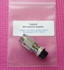 4 PIN Galaxy or Cobra/Uniden Microphone to 8 PIN YAESU Radio Adapter
