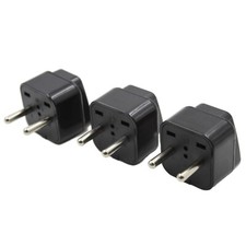 USA to Europe Adapter Plug Schuko, Type E/F - 3 Pack, Black , Travel Adapter