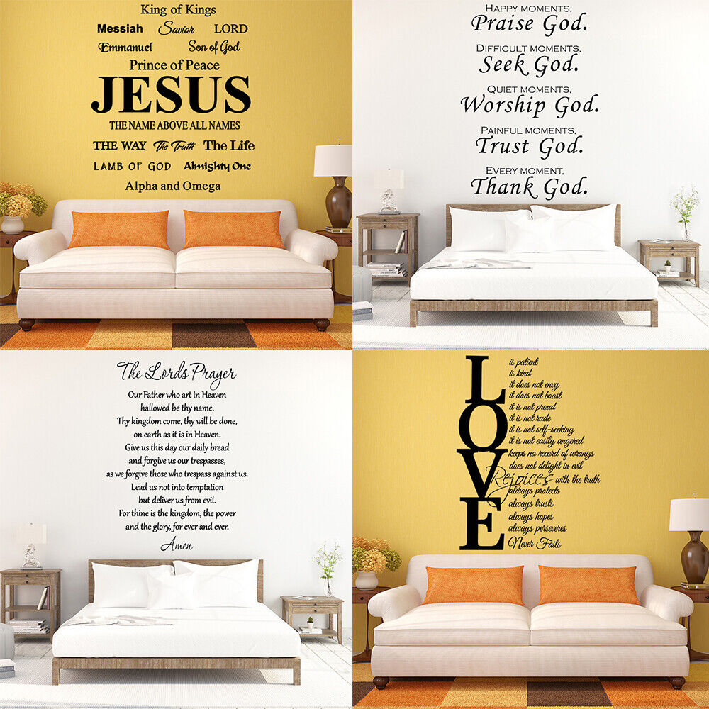 The Lord's Prayer Bible Wall Decal Our Father Vinyl Wall Art Scripture  Quote Faith Home Christian Decor Stickers