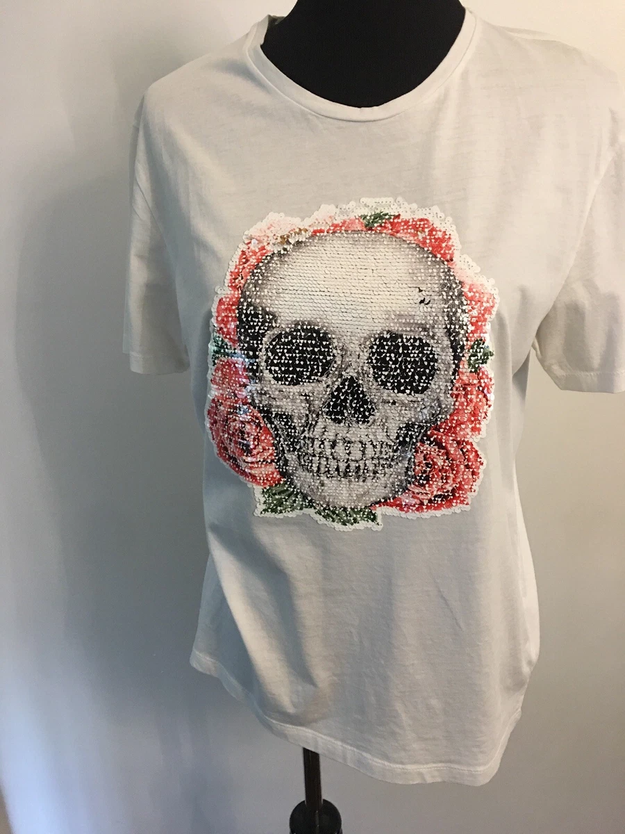zara man skull t shirt