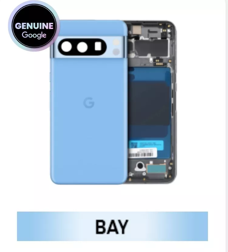 Carcasa/marco/vidrio trasero Google Pixel 8 Pro genuino OEM color: bahía (azul) Foto 2 de 4