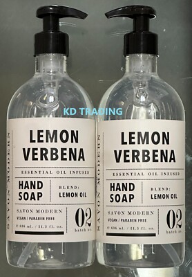 2-Pk) SAVON MODERN ~ LEMON VERBENA Essential Oil Cleansing HAND