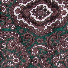 Wyoming Traders Wild Rag Green Chocolate Paisley 100 Silk Western Scarf 34.5"