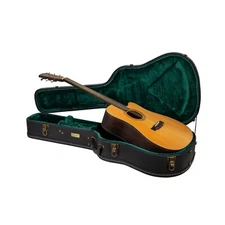 Crossrock Wooden Case-Fits 12-String Acoustic Dreadnought Guitars Black