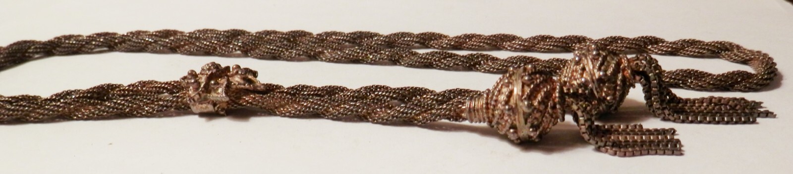 Sterling Silver Middle Eastern Design Beaded Lari… - image 5