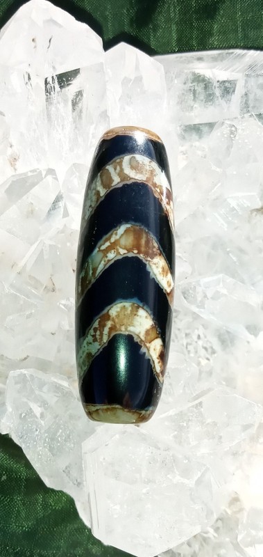 Agate - Water Wave DZI BEAD - Tibetan  (Fountain of Abundance) Talisman