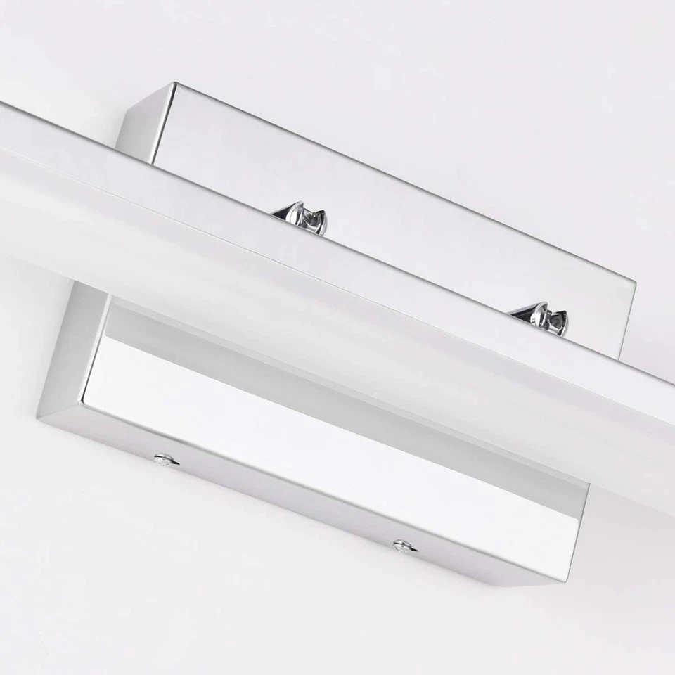 Luz de tocador LED moderna de 36 pulgadas mirrea para baño, plateada, regulable, J930-36W Foto 3 de 4