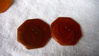 Vintage LOT Bakelite Amber/Apple Juice Buttons (30+ pcs) Octagonal 1" size - EUC — photo 4
