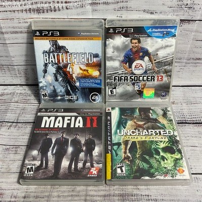 Lot 4 Sony Playstation 3 Games FIFA 13 Battlefield 4 Uncharted Mafia 2+Manuals
