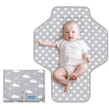 Baby Portable Changing Pad Travel - Waterproof Compact Diaper Changing Mat wi...
