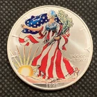1999 U.S. AMERICAN SILVER EAGLE DOLLAR - COLORIZED - 1 OZ. FINE SILVER - GEM BU!