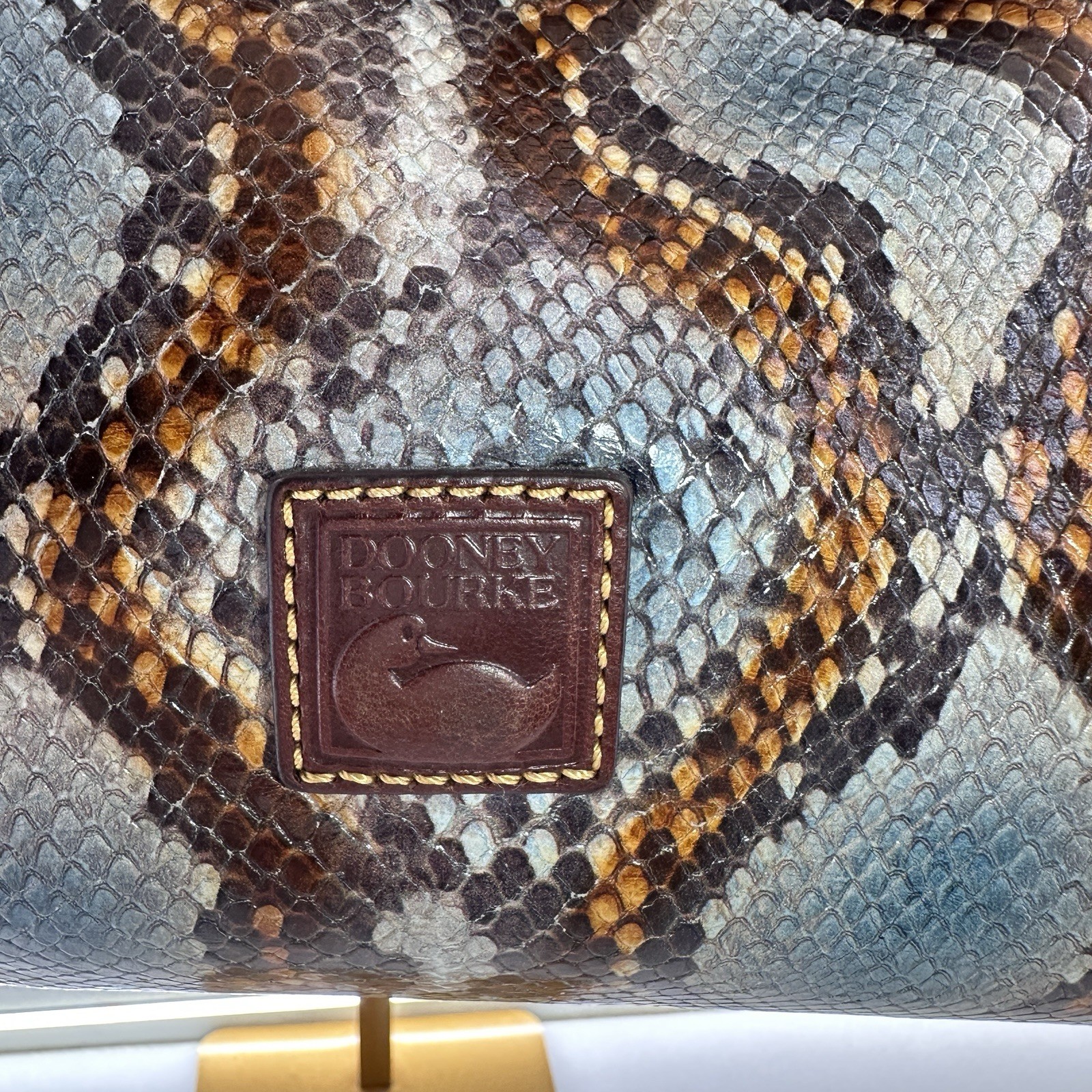 Dooney & Bourke Python Leather Shoulder Bag Red L… - image 4