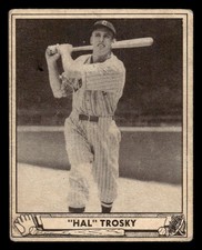 1940 PLAY BALL HAL TROSKY 50 VG BASEBALL CLEVELAND INDIANS