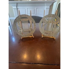  Vintage Harp Musical Instrument Wall Plaques M.R.S. Imports Inc  Gold 7 Inches 