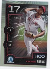 2025 Bowman Chrome Scouts Top 100 Prospects Rookie Chase Burns #17 Reds