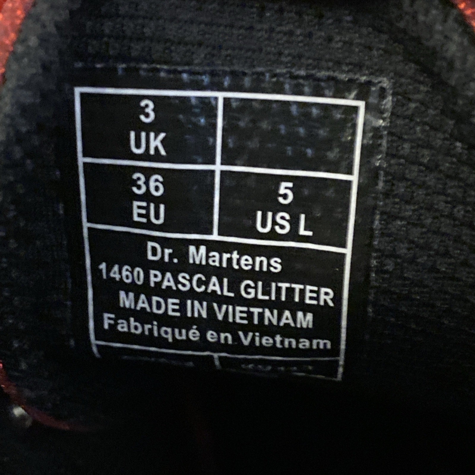 Doc Martens 1460 Pascal AirWave Red Glitter Boots Size 5 US L thumbnail 8