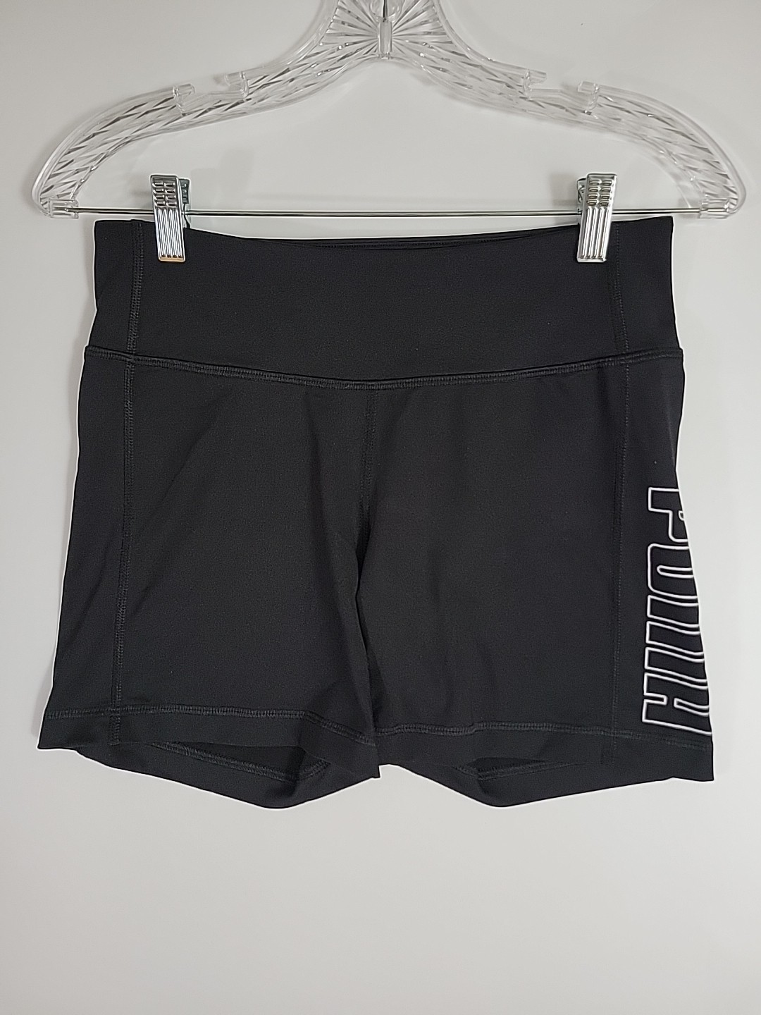 Puma Biker Shorts Size Small Black Stretch-image