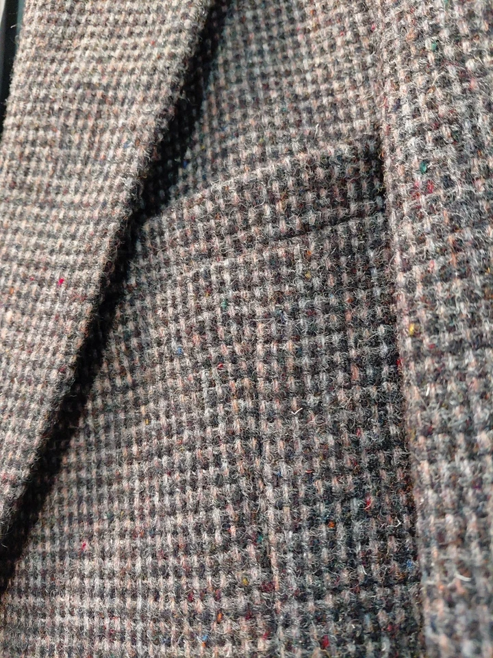 Blazer Harris Tweed de Lana Vintage 42 Pata de Gallo Botón de Madera EE. UU. Stafford Foto 4 de 4