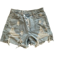 NWT Signature 8 Jean Shorts Womens Small Cut off Distressed Raw Hem Blue