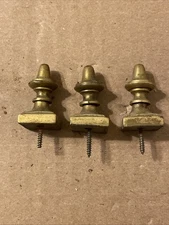 Antique French Or English Bracket Clock Lot Of 3 Brass Finial Parts